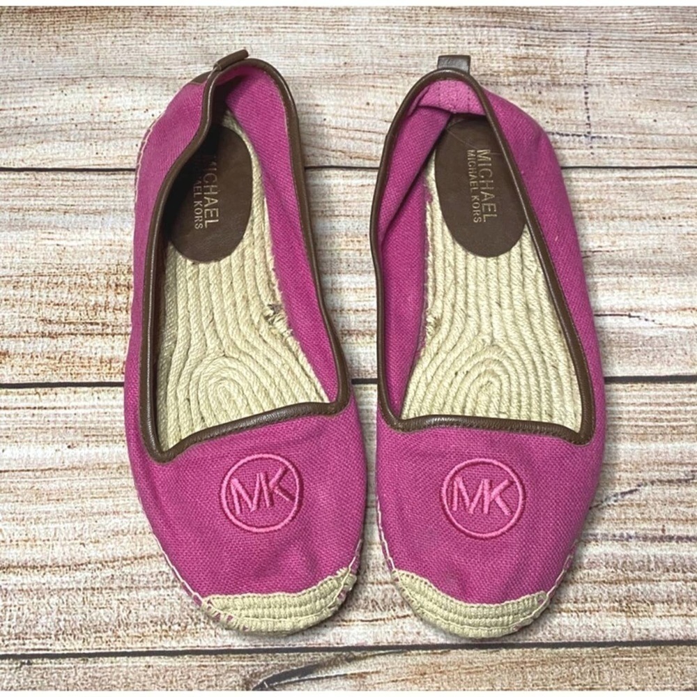 Michael Kors Fuschia leather trimmed espadrille 7 #33 - Picture 2 of 8